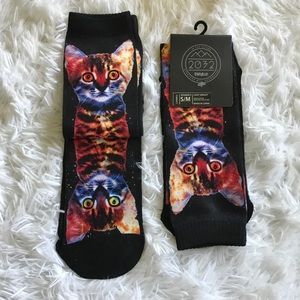 NEW SPACE/GALAXY CAT KITTEN KNEE HIGH SOCKS S/M